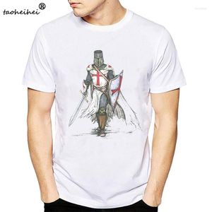 Camisetas para hombres Templario Caballero Funny Anime Camiseta Hombres Manga corta Camiseta blanca Summer Homme Homme