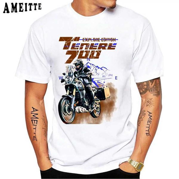 T-shirts masculins Tenere 700 T7 Explore Edition Supertere 1200 Moto Sport Tshirt Men Short Slve GS Adventure Rider Motorcycle T-shirt Boy TS T240425