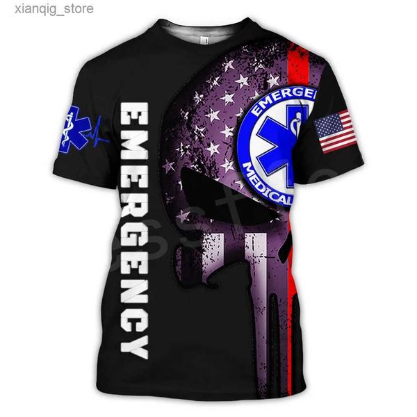 Camisetas para hombre Tessffel Técnico de servicio médico de emergencia EMT EMS Héroe de enfermería Nueva moda Unisex Ocio Camiseta de manga corta con impresión 3D s-324328