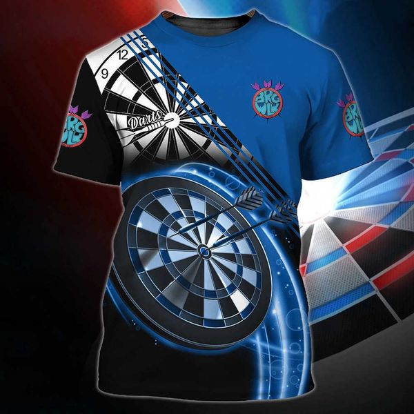 T-shirts pour hommes Tessffel NewFashion Sports Darts Beer Club Games 3DPrint Polos d'été Streetwear T-shirts à manches courtes Vêtements de sport A6 L231121