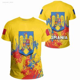 T-shirts voor mannen Tessffel Roemenië Europa Landvlag Symbool Kleurrijke 3dprint Summer Streetwear Casual unisex korte mouw t-shirts mannen/vrouwen A1 M230409