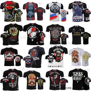 T-shirts masculins thai chemise hommes femmes tns muay thai boxe t-shirt rapide sèche jiujitsu mma rash gard gard martial kickboxing entraînement haut jersey t240419