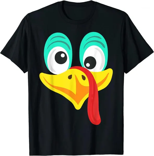 Camisetas de hombre Camiseta con cara de pavo del Día de Acción de Gracias