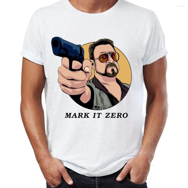 Camisetas para hombre The Big Lebowski Walter Mark It Zero Cita divertida Artsy Artwork Camisetas Homme Graphic Tops Tees Camiseta para hombre