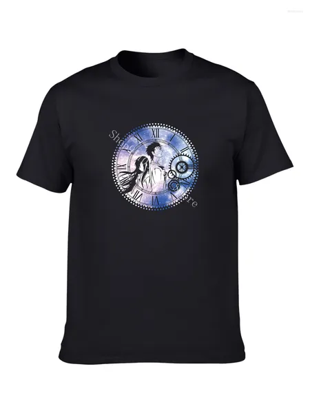 T-shirts pour hommes L'horloge repose sur un style de campus romantique et magnifique de jeunes hommes femmes Coton Harajuku