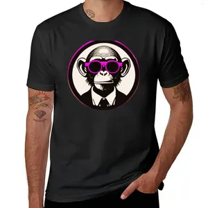 T-shirts pour hommes Le chimpanzé de chimpanzé cool avec des lunettes de soleil t-shirts de singe tops