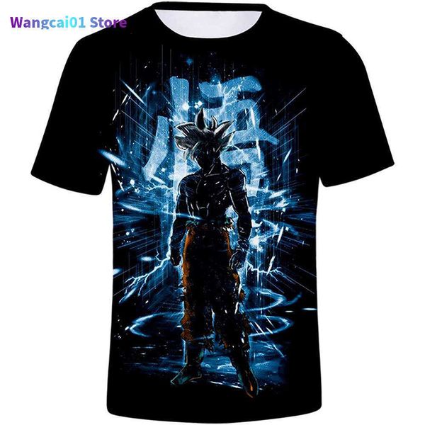 Camisetas para hombres The Coost Goku Anime 3dt Shirt 2021 Summer's Novelty tops Cute Goku Harajuku Diseño de anime Men y mujeres Tshirs 0228H23