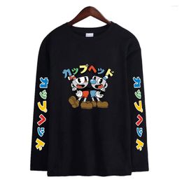 Heren t shirts de Cuphead Show Anime Shirt unisex Crewneck korte mouw heren dames Harajuku streetwear 2023 Amerikaanse cartoonkleding