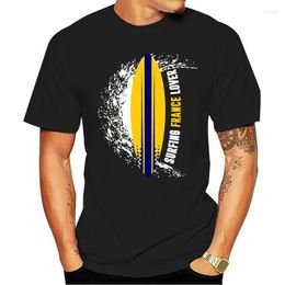 Heren t shirts het ontwerp surfen op frankrijk minnaar t -shirt voor heren hipster fitness streetwear big size 3xl 4xl 5xl