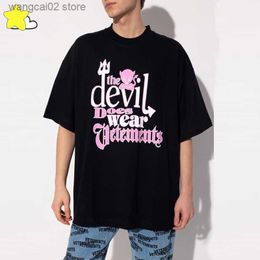 Heren T-shirts The Devil Does Wear Cartoon Vetements T-shirts Heren Dames 1 1 Goede kwaliteit Oversized Mode VTM Limited Edition Korte mouw T230602