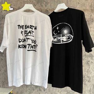 T-shirts pour hommes The Earth Is Flat T-Shirt 2023 Summer Spring T-shirt VTM surdimensionné Hommes Femmes 1 1 T-shirt 100% coton de haute qualité T230412