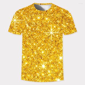 Heren T-shirts The Golden Pattern Prints American Fashion-shirt 3d T-shirt Round Collar Summer