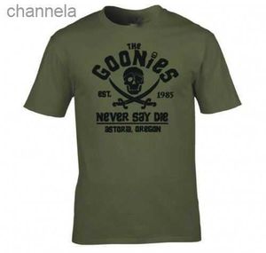 Camisetas de hombre The Goonies Never Say Die Astoria Oregon bandera pirata camiseta hombres tamaño S-3XL