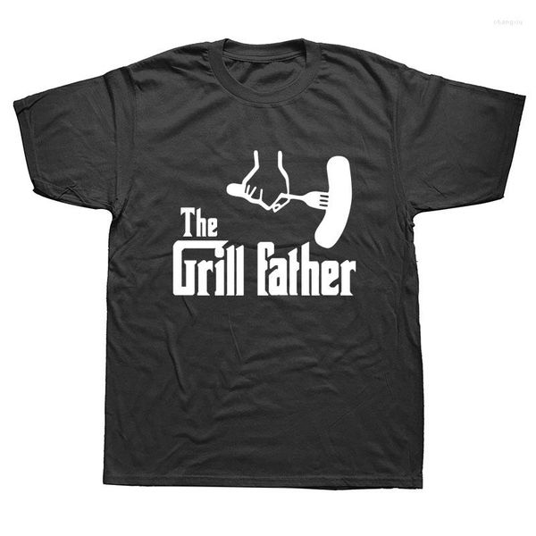 T-shirts pour hommes The Grill Father Cooking Chef Nouveauté Funny Mens Birthday Gift Men Shirt Tshirt O Neck Casual T-shirt Tee Camisetas