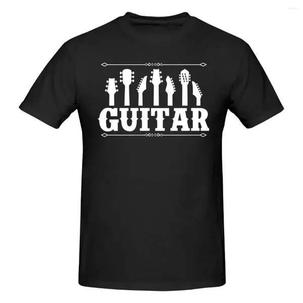 Camisetas para hombre, camiseta de guitarra, Camisetas de talla grande, cuello redondo, algodón, camiseta de manga corta personalizada para hombre