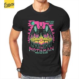 T-shirts masculins The Mothman T-shirts anime drôles Men Crazy 100% coton Tee-shirt Round Collier à manches courtes T-shirt Impression T240425