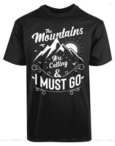 T-shirts pour hommes Les montagnes appellent et je dois y aller T-shirt pour hommes Belle Nature Call T-shirt en coton pour les jeunes d'âge moyen