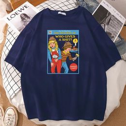 T-shirts voor heren Het mysterie van wie niemand iets geeft Creatieve prints Man T-shirt Vintage T-shirt Straat Tops Grappig Casual190K