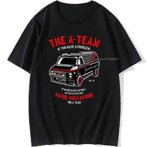 Camisetas para hombres La nueva camiseta A-Team Mens Van Funny Funny 80s TV Show Cotton Mr-T Unisex Buronized 100% Cotton Top T240515