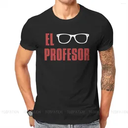 T-shirts pour hommes Le Professeur Col Rond T-shirt Money Heist La Casa De Papel El Profesor Série TV Pur Coton Chemise Originale Hommes Vêtements