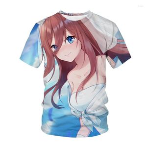 Camisetas para hombre The Quintessential Quintuplets 3D Print T-shirt Anime Kawaii Sexy Girl Streetwear Hombres Mujeres Moda Casual Camisa de gran tamaño