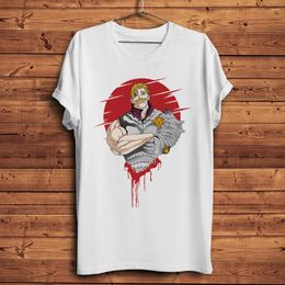 T-shirts pour hommes The Seven Deadly Sins Escanor Funny Anime Tshirt Hommes Été Blanc Casual Manches courtes Unisexe Cool Manga Streetwear Chemise