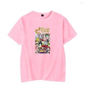 T-shirts pour hommes les sept péchés capitaux mode garçons et filles rose T-shirt style décontracté hommes femmes à manches courtes printemps été haut pour enfants