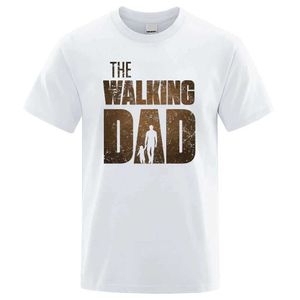 Heren t-shirts The Walking Dad Funny Strt Printed Men T-shirts Fashion Summer Cotton T-shirt Losse oversized korte Slves Casual Hip Hop TS T240505