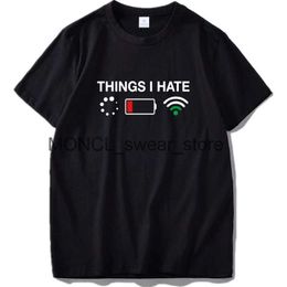 T-shirts voor heren ik haat t-shirt programmeur gamer computer nerd leuk cadeau idee t-shirt grappige grappen eu maat tops tee h240408