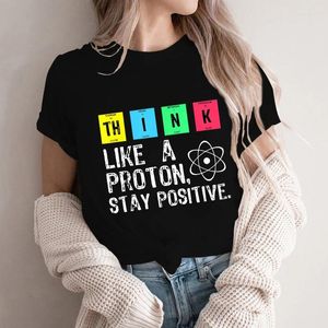 T-shirts voor heren Denk als een proton Blijf positief Grappig wetenschapsshirt Katoenen tops Ontwerp Hoge kwaliteit bedrukking Y2K Top Tees