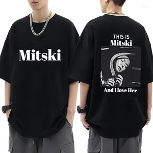 Heren t -shirts Dit is Mitski en ik hou van haar grafisch shirt muziekomslag tees mannen dames mode los katoenen casual t -shirt streetwear