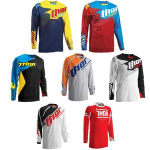 T-shirts pour hommes Thor Cross Country T-shirt Été À Manches Longues Combinaison De Moto Absorption De L'humidité Et Évacuation De La Transpiration Séchage Rapide DH Combinaison De Descente Rapide