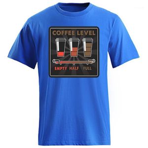 T-shirts pour hommes Trois niveaux de café T-shirt pour hommes Vide à moitié plein Tops à manches courtes Chemise à col ras du cou pour hommes T-shirt de conception de marque rétro pour hommes