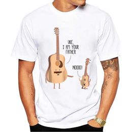Heren t-shirts thub grappige gitaarmuziek mannen t-shirt ik ben je vader ukelele gedrukt harajuku t shirts korte slev tshirts cool t y240509
