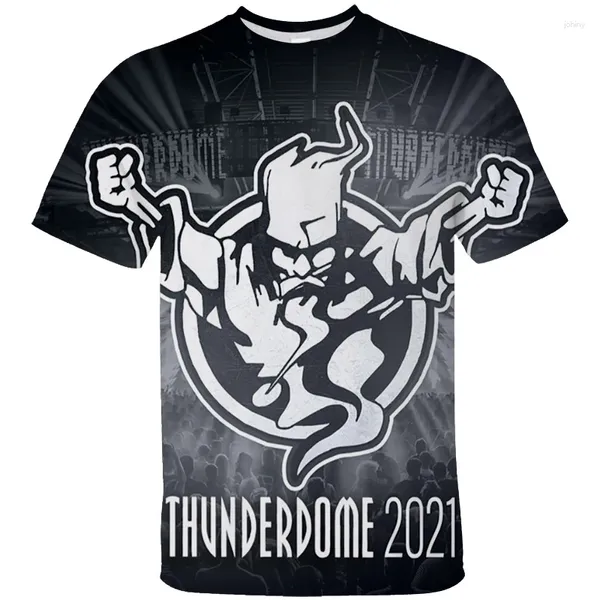 Camisetas para hombre, camiseta Thunderdome 3D, camiseta de manga corta de verano para hombre, camiseta con Logo de mago duro, camisetas informales Harajuku con cuello redondo para hombre