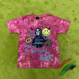 T-shirts voor heren Tie Dye MARKE T-shirt Heren Dames 1 1 Hoge kwaliteit Bladerdeegprint Kijk naar de heldere kant T-shirt Vintage Oversized T-shirts T221130