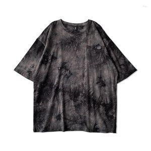 T-shirts pour hommes Tie-Dyed T-shirt à manches courtes Summer Loose Half-Sleeve Bf Students' Half-Long Sleeve Top