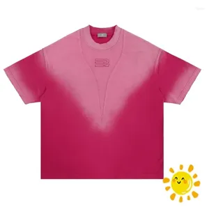 T-shirts pour hommes T-shirts vintage lavés à la cravate Hommes Femmes portées à travers la broderie Top T-shirts Chemise