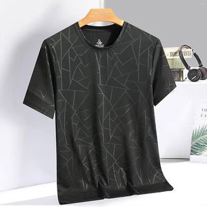 Camisetas para hombre Corbata frontal para hombre Camisa con pantalla de hielo Ojo Estampado de verano Suelto Casual Correr Media manga corta Camiseta con cuello redondo