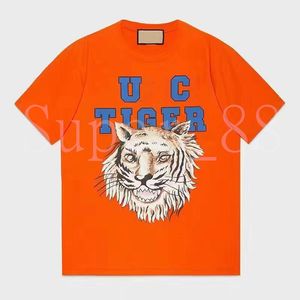 T-shirt da uomo Tiger Designer 2022 Spring and Sumer Tide Letter Animal Print Abbigliamento Coppie Girocollo Top per uomo Donna Taglie forti T-shirt causali classiche