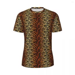 T-shirts pour hommes T-shirt imprimé tigre Animal Black Stripes T-shirts de sport T-shirts à manches courtes à séchage rapide T-shirts surdimensionnés vintage de plage