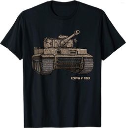 T-shirts pour hommes Tiger Tank PzKpfw VI WWII Army Historic Men T-shirt Short Casual COTON O-Neck