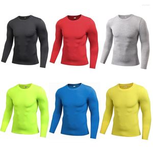 T-shirts pour hommes Tight Elastic Fitness Training Tops Solid Color Sports T-shirt à manches longues SPSYL0107