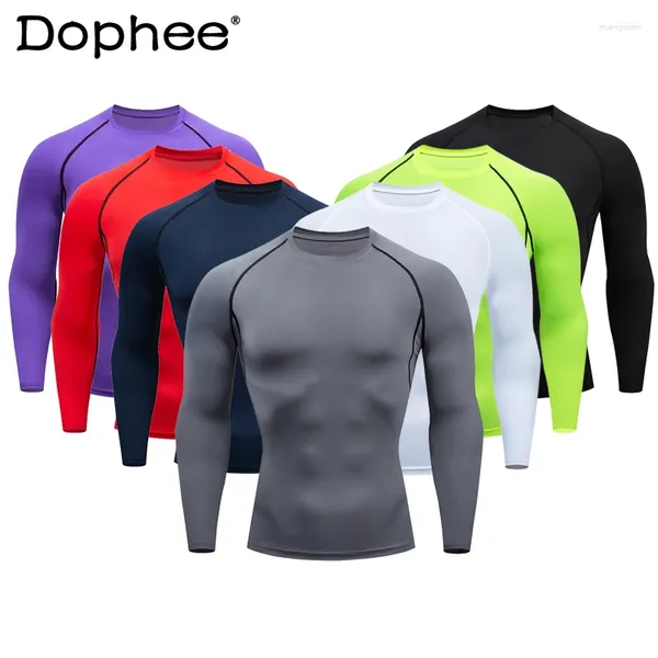 T-shirts masculins Sports à manches longues serrées Running Basketball Botting Botting High Elastic Male Male Drying Houghtable Vêtements