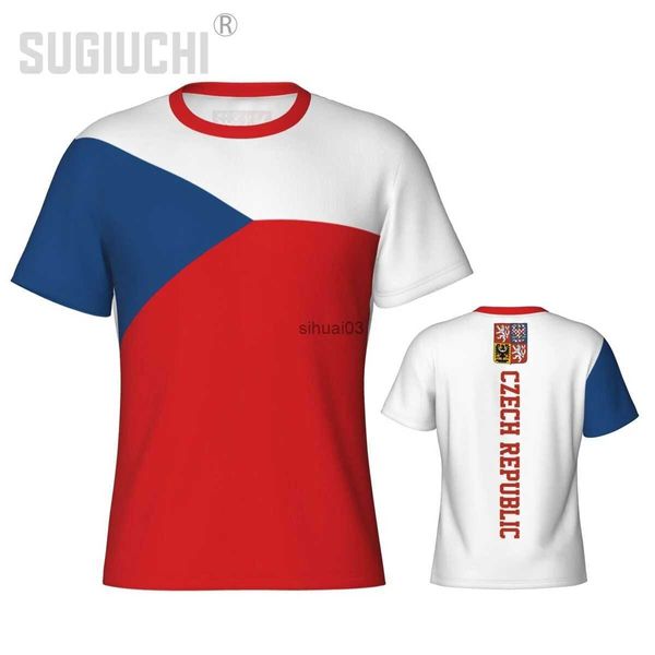 T-shirts pour hommes T-shirt de sport serré République tchèque Drapeau Tchèques 3D pour hommes Femmes Tees Jersey Vêtements Football Football Fans Cadeau T-shirt patriotique