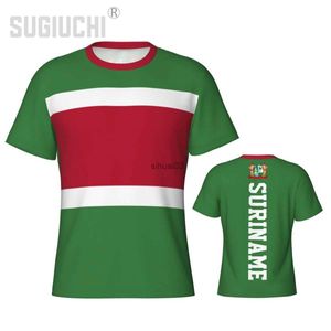T-shirts pour hommes T-shirt de sport serré Suriname Drapeau Suriname 3D pour hommes Femmes Tees Jersey Vêtements Football Football Fans Cadeau T-shirt patriotique