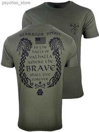 T-shirts pour hommes Til Valhalla Nordic Warrior Spirit Military Grunt T-shirt 100% coton O-Cou Summer Manches courtes Casual Mens T-shirt Taille S-3XL Q240130