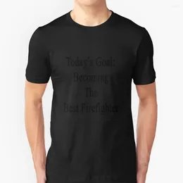 Heren T-shirts Het doel van vandaag: De brandweerman worden T-shirts Puur katoen O-hals shirt Heren brandweerman Brandweerlieden Brandweerlieden
