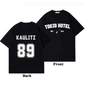 T-shirts masculins Tokio Hotel Cotton T-shirt Rock Band Kaulitz Back Print Allemagne Ess Summer Short Sheeve Black Tee Men Femmes Plain Clothesl2425