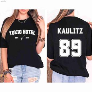 T-shirts masculins t-shirts t-shirt t-shirt rock groupe kaulitz back imprimer allemand t-shirt noir à manches noires à manches noires platel2405